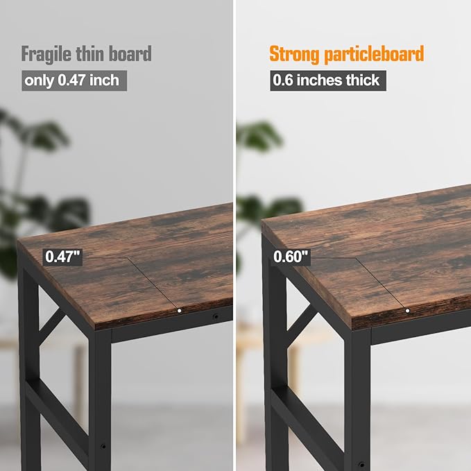 Narrow Console Table, 29.5" Entryway Table with 2 Support Bar, Thin Sofa Table, Small Couch Table, Display Table, Side Tables for Living Room, Hallway, Bedroom, Rustic Brown