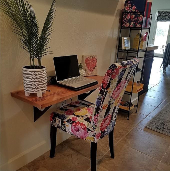 Industrial Rustic Wall-Mounted Table, Dining Table Desk, Pine Wood Wall-Mounted Bar Tables (47"X18")