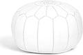 Marrakesh Gallery Genuine Leather Round Pouf Unstuffed - Moroccan Ottoman Footstool, Footrest Cover - Boho Decor - Bohemian Living Room, Bedroom, Kids Room, Gift & Wedding