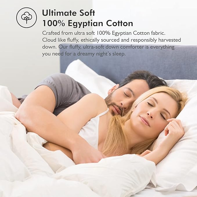 Luxurious All-Season Goose Down Feather Fiber Comforter Queen Size Duvet Insert, Exquisite Pinch Pleat Ruffled Twisted Flower, Premium Baffle Box, 100% Egyptian Cotton Cover, 60 oz. Fill Weight, Gray