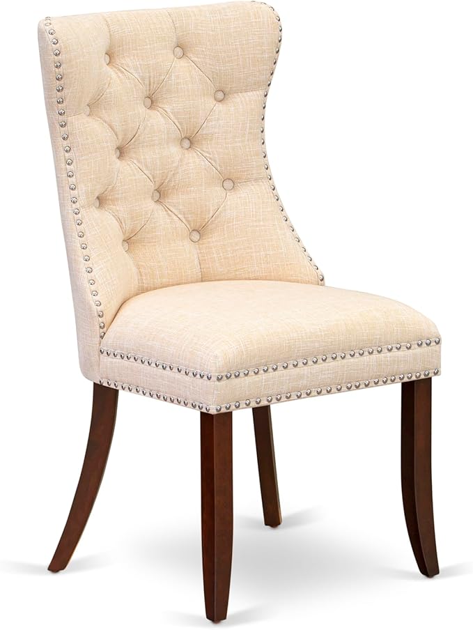 East West Furniture DODA7-MAH-32 7 Piece Dinette Set Includes a Rectangle Dining Table with Butterfly Leaf and 6 Polyester Fabric Upholstered Chairs, 42x78 Inch, Mahogany