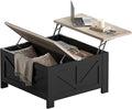 Yaheetech Lift Top Coffee Table with Storage, Square Coffee Table for Living Room, 31.5 Inches Center Tables with Large Hidden Storage Compartment for Home Office, Black&Gray