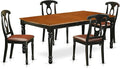 East West Furniture DOKE5-BCH-LC 5 Piece Dinette Set for 4 Includes a Rectangle Dining Room Table with Butterfly Leaf and 4 Faux Leather Kitchen Dining Chairs, 42x78 Inch, Black & Cherry