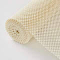 Beautysaid Shelf and Drawer Liner for Kitchen Cabinet, Non Adhesive Non Slip Shelf Paper Thickened for Dresser Pantry Shelve Bathroom Protector Liner Breathable Mat(Cream White Weave,18 in x 10 FT)