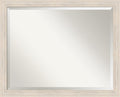 Amanti Art White Bathroom Mirror for Over Sink, 25x31 Hardwood White Wash Narrow Rectangle Vanity Mirror, Large Rustic Farmhouse Wood Frame, Hangs Horizonally and Vertically, Bathroom Wall Decor