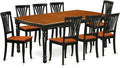 East West Furniture DOAV9-BCH-W 9 Piece Dining Table Set Includes a Rectangle Dining Room Table with Butterfly Leaf and 8 Wooden Seat Chairs, 42x78 Inch, Black & Cherry