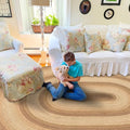 Homespice Cookie Dough Farmhouse Area Rugs 8x10' - Jute Braided Country Rugs for Bedroom and Living Room