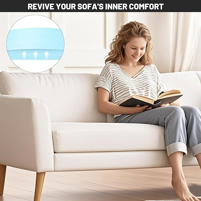 Couch Cushion Support for Sagging Seat - 20" x 20" High-Density Curved Foam Sofa Cushion Support Board,Couch Supporter for Under The Cushions,Blue Set of 2