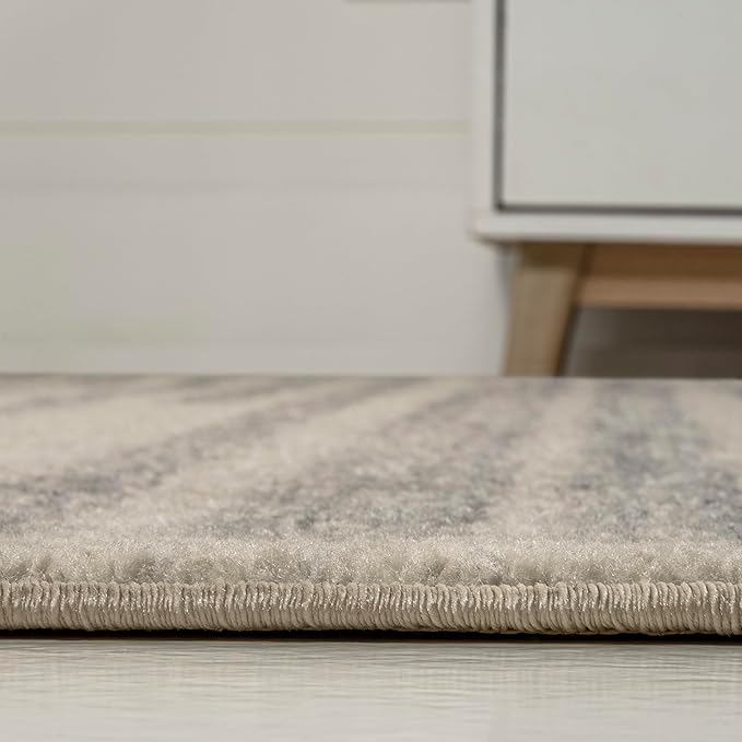 JONATHAN Y Khalil Modern Berber Stripe Cream/Gray Indoor Area Rug, 5x8, Contemporary, Bohemian, Easy-Cleaning for Living Room, Bedroom, Kitchen, Pet Friendly, Non-Shedding (MOH207C-5)