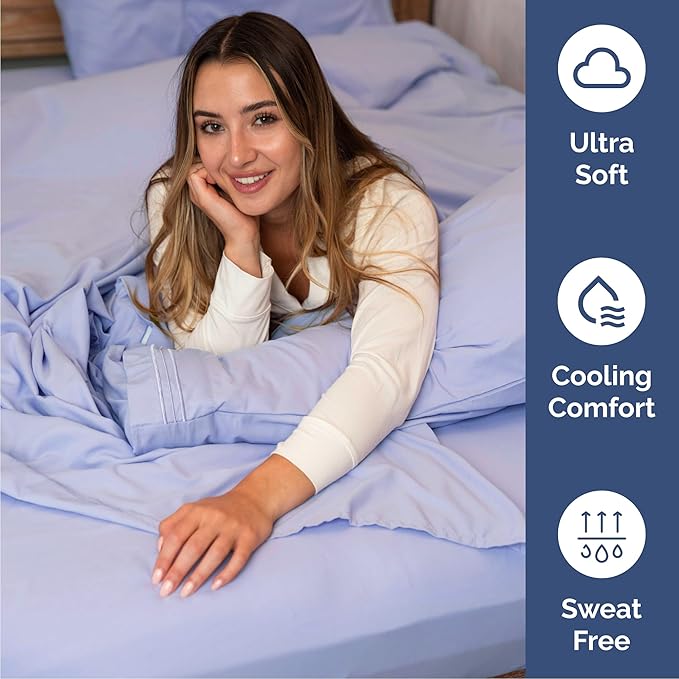 Queen Size 4 Piece Sheet Set - Comfy Breathable & Cooling Bed Sheets Set - Hotel Luxury Bedding for Women, Men, Kids, Teens, Boys & Girls - Deep Pockets, Ultra-Soft, Wrinkle Free - Oeko-Tex - Lavender