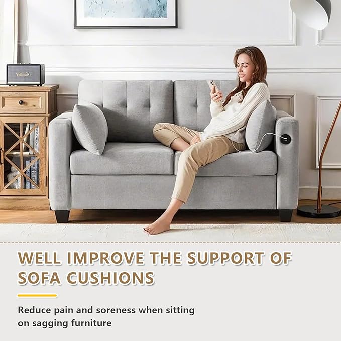 2 Pcs Couch Cushion Support for Sagging Seat High Density Trapezoidal Couch Supports for Sagging Cushions Grey Sofa Cushion Support Under Couch Cushion Support Fixes The Sag Problem