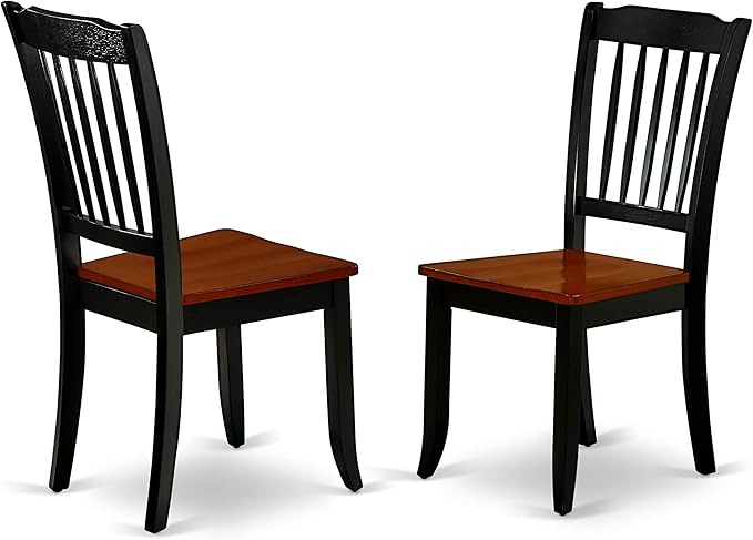 East West Furniture QUDA9-BCH-W 9 Piece Modern Dining Table Set Includes a Rectangle Wooden Table with Butterfly Leaf and 8 Dining Room Chairs, 40x78 Inch, Black & Cherry