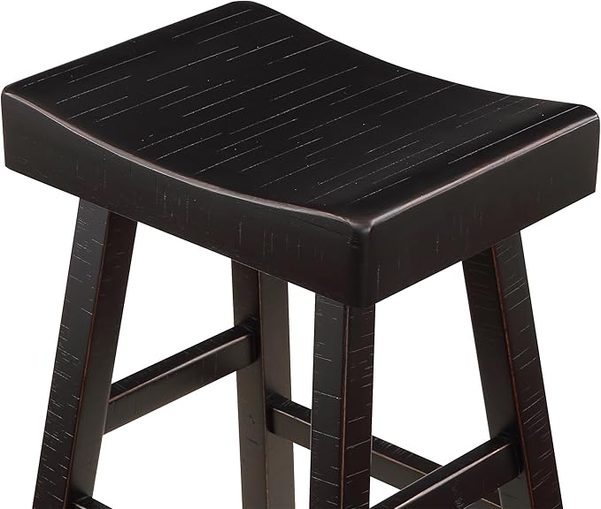 Lexicon Bar Table Set for 3, Small Kitchen Table Set Kitchen Island Table with 3 Saddle Bar Stools, 4 Piece Dining Table Set for Breakfast Nook, Living Room, Apartment, Counter Height, Black