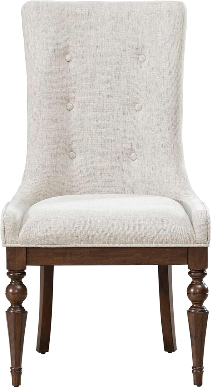 Liberty Furniture Arden Road Alt 7 Piece Dining Trestle Table Set - 2 Upholstered Chairs, 4 Splat Back Side Chairs - Satin Cherry