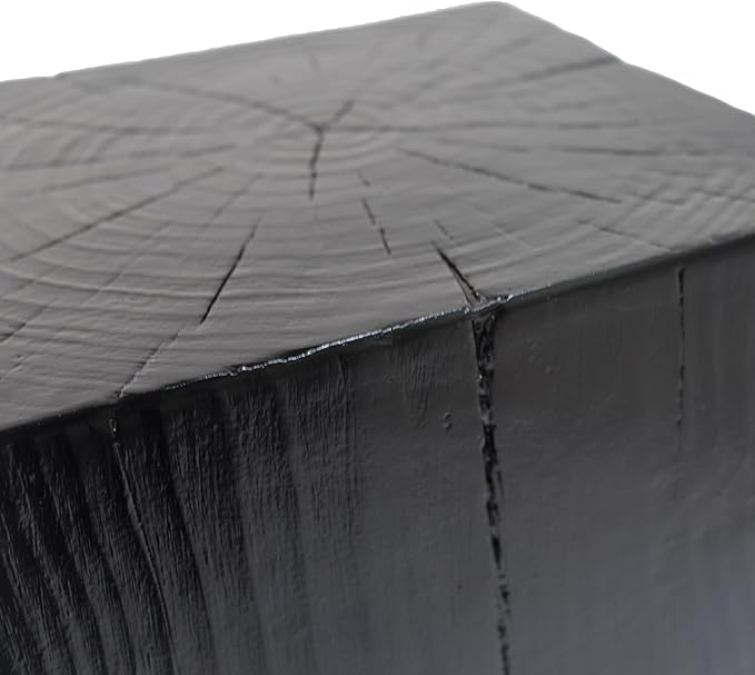 Christopher Knight Home Bard 27.75" Square Living Room Side Table, Wood-Like Distressed Finish End Table, Decorative Accent Table for Indoor Outdoor Usage, Space Saving Furniture, Black