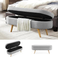 NicBex Ottoman Bench with Storage for Bedroom, 43.5" Upholstered End of Bed Bench with Rubber Wood Legs, Linen Storage Bench for Living Room or Entryway,
