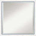 Amanti Art White Bathroom Mirror for Over Sink, 22x22 Morgan White Blue Square Vanity Mirror, Medium Modern Contemporary Wood Frame, Hangs Horizonally and Vertically, Bathroom Wall Decor, Beveled Edge