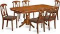 East West Furniture NANA7-SBR-C 7 Piece Dining Room Furniture Set Consist of a Rectangle Kitchen Table with Butterfly Leaf and 6 Linen Fabric Upholstered Chairs, 40x78 Inch, Saddle Brown