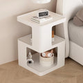 White Nightstands, Modern Side Table with 3 Tiers Storage, White End Table for Couch, Living Room Bedroom, Bedside Tables No Assembly Required
