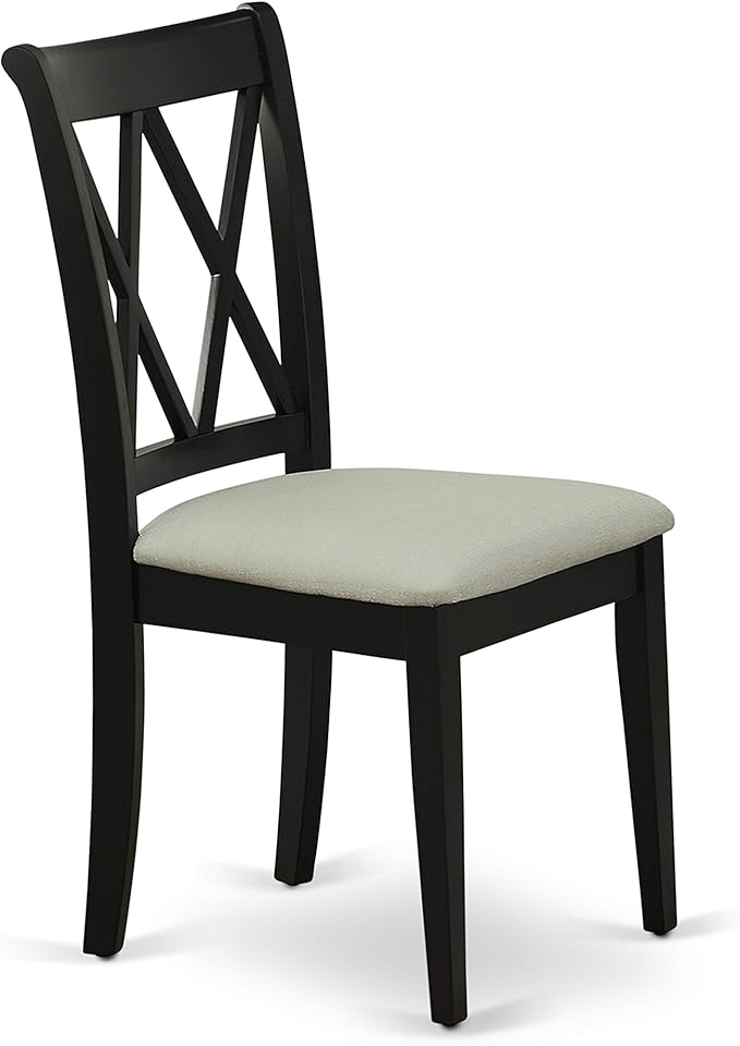 East West Furniture LGCL5-BLK-C 5 Piece Dining Table Set for 4 Includes a Rectangle Kitchen Table with Butterfly Leaf and 4 Linen Fabric Dining Room Chairs, 42x84 Inch, Black
