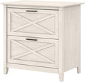 Bush Furniture Key West 2 Drawer Lateral File Cabinet in Linen White Oak | Document Storage for Home Office | Accent Chest with Drawers