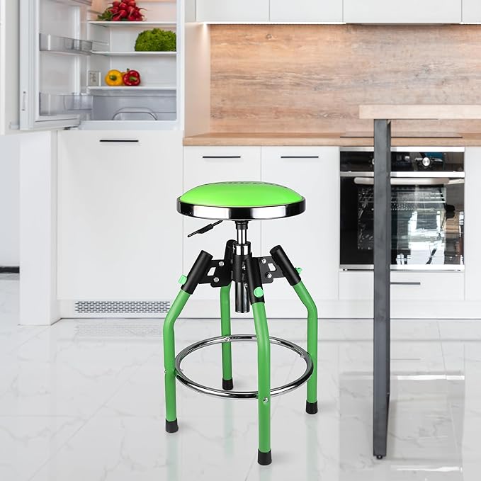 WORKPRO Garage Bar Stool, Heavy Duty Adjustable Hydraulic Shop Stool, 29in to 33. 86in, 330-Pound Capacity, Green