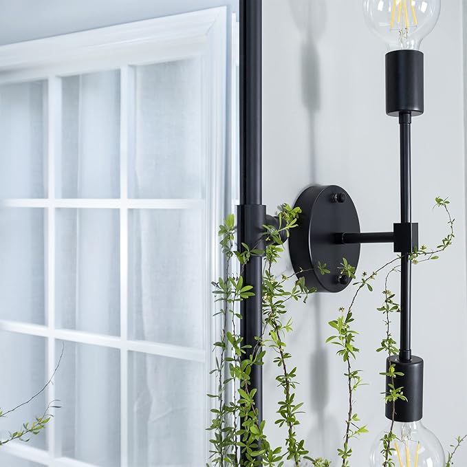 TEHOME 20x33'' Horizontal Farmhouse Black Metal Framed Rounded Pivot Rectangle Bathroom Mirror Tilting Beveled Vanity Mirrors for Wall