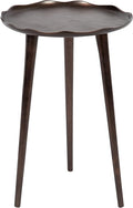 Kate and Laurel Alessia Modern Round Metal Side Table; 15 x 15 x 22; Bronze; Decorative Glam Cast Aluminum End Table with Deckled Edge for Bedroom Nightstand or Living Room Accent