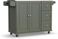 homestyles Mobile Kitchen Island Cart with Stainless Steel Top, Sage Green