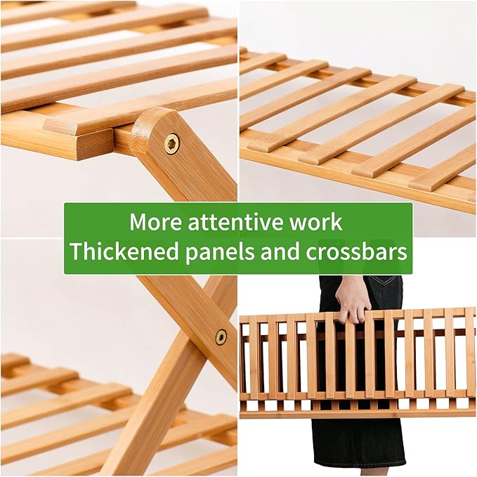 Choclaif Free Standing Shoe Racks for Closet, Shoe Shelf Bamboo Shoe Rack for Bedroom, Entryway Hallway Closet Living Room Organizer（4 Tier）