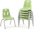 Berries Jonti-Craft 8146JC6130 Stacking Chairs with Chrome-Plated Legs, 16" Height, Key Lime, Pack of 6