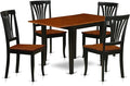 East West Furniture NDAV5-BCH-W 5 Piece Dining Table Set for 4 Includes a Rectangle Kitchen Table with Dropleaf and 4 Dining Room Chairs, 30x48 Inch, Black & Cherry