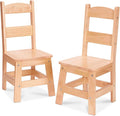 Melissa & Doug Wooden Chairs, Set of 2 - Blonde Furniture for Playroom