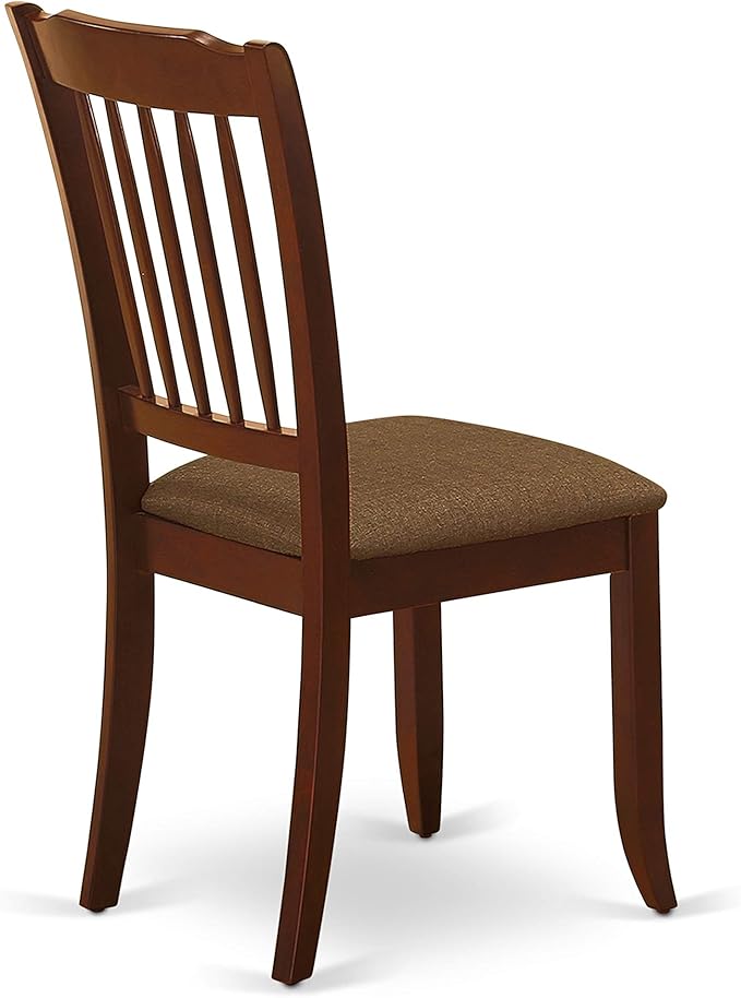 East West Furniture MZDA5-MAH-C 5 Piece Kitchen Table Set for 4 Includes a Rectangle Dining Table with Dropleaf and 4 Linen Fabric Dining Room Chairs, 36x54 Inch, Mahogany