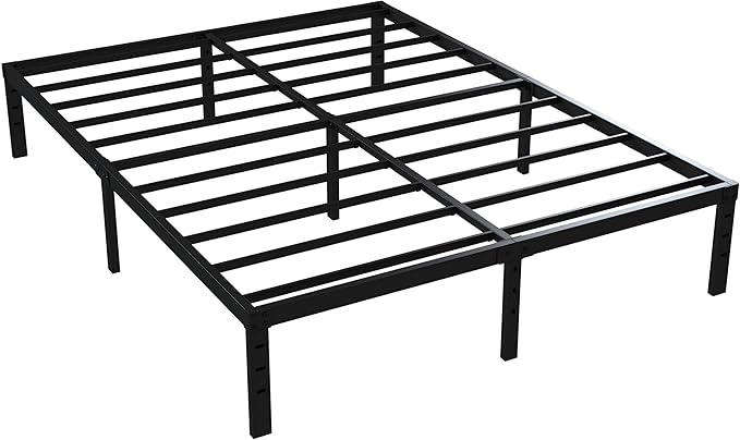 16 Inch California King Bed Frames No Box Spring Need, Platform Cal King Bed Frame with 14 Inch Storage, 3500 lbs Heavy Duty Metal Slats Support, Easy Assembly Mattress Foundation