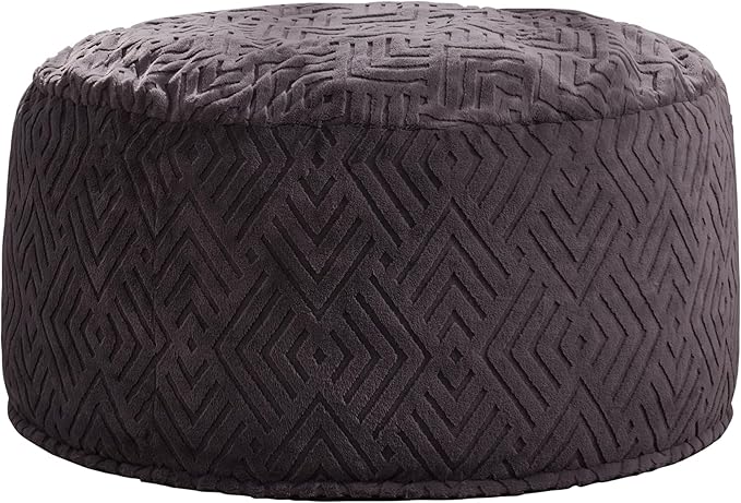 Hobestluk Bean Bag Chairs Adults Beanbag Chair with Filler Large Bean Bags with Fluffy Embossed Cover, Giant Bean Bag Chairs for Adults (Dark Grey, 3FT - 36” x 36” x 22”)