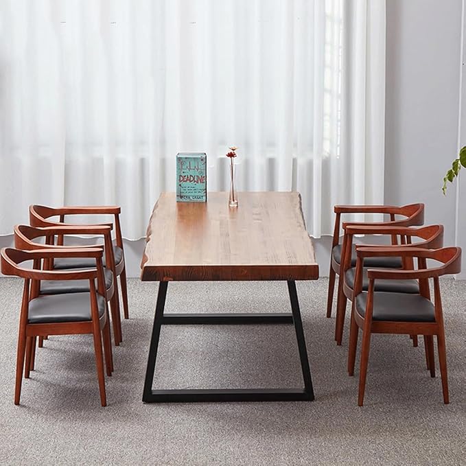 Pine Computer Desk, Modern Solid Wood Home Office Desk, Long Rural Farmhouse Pine Dining Table, Administrative Workstation Computer Desk, Suitable for Living Room and Dining Room (47inch)