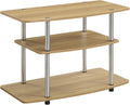 Convenience Concepts Designs2Go No Tools 3-Tier Stand Entertainment Center 37 Inches, Modern TV Console with Shelves for Living Room, 31.5", Light Oak