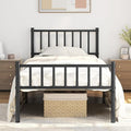 Yaheetech Twin Bed Frame Metal Platform Bed Frame Mattress Foundation with Spindle Headboard & Footboard/No Box Spring Needed/14 Inch Underbed Storage/Firm Support & Easy Set up Structure, Black