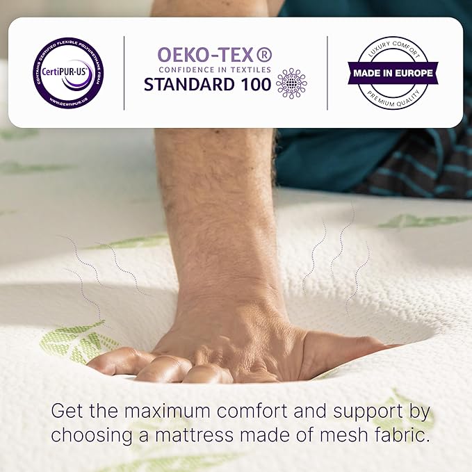 NapQueen Twin Size Green Tea Infused Memory Foam Mattress, 12 Inch, CertiPUR-US Certified