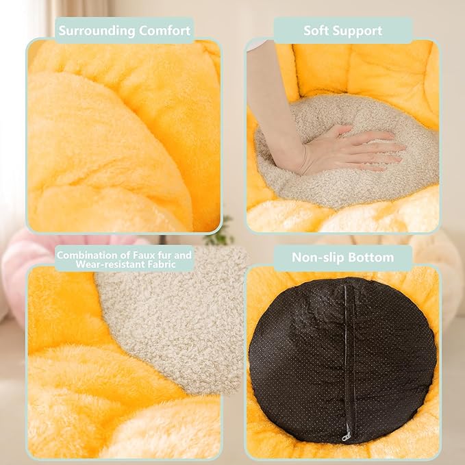 Pumpkin Bean Bag Sofa Chair, Bean Bag Chair with Filler for Teens, Kids, Toddler, Comfy and Lazy Sofa for Dorm, Apartment, Living Room and Bedroom, Orange