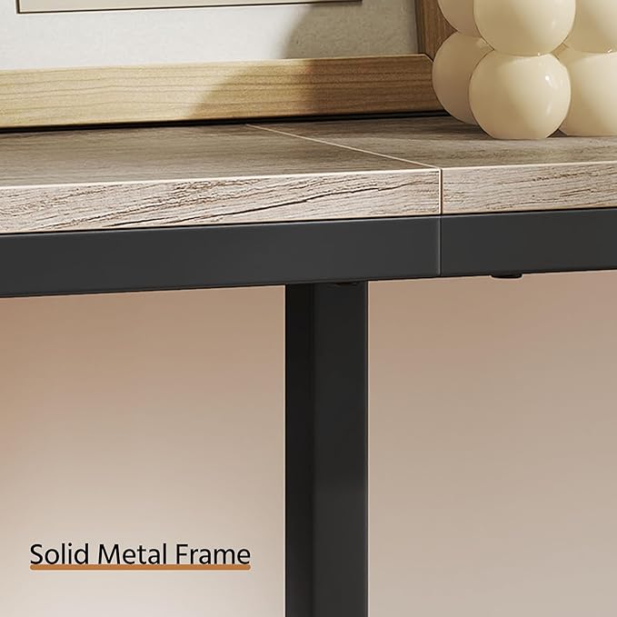 Yaheetech Narrow Console Table with Sturdy Metal Frame, 71 Inch Extra Long Entryway Sofa Table for Behind Couch, Hallway, Living Room, Gray