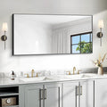 24x48 Inch Large Black Mirror for Bathroom, Black Framed Bathroom Mirror, Bathroom Mirror for Wall Over Sink, Rectangle Wall Mirror for Living Room, Bedroom, Bathroom, Hangs Horizontally or Vertically