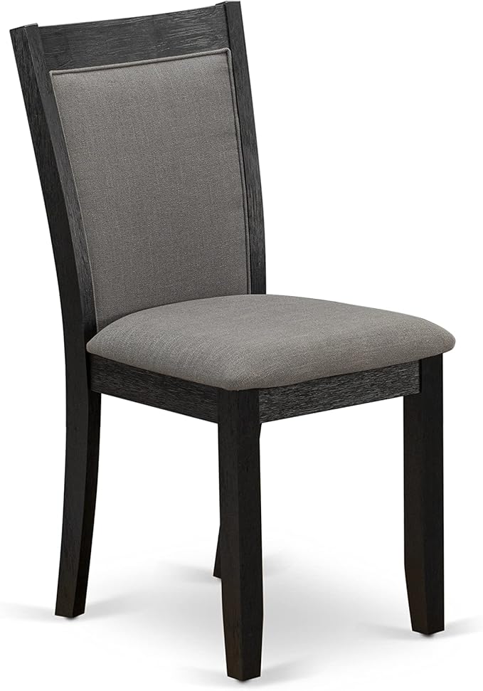 East West Furniture X677MZ650-5 5 Piece Dining Room Set Includes a Rectangle Dining Table with X-Legs and 4 Dark Gotham Grey Linen Fabric Upholstered Chairs, 40x72 Inch, Multi-Color