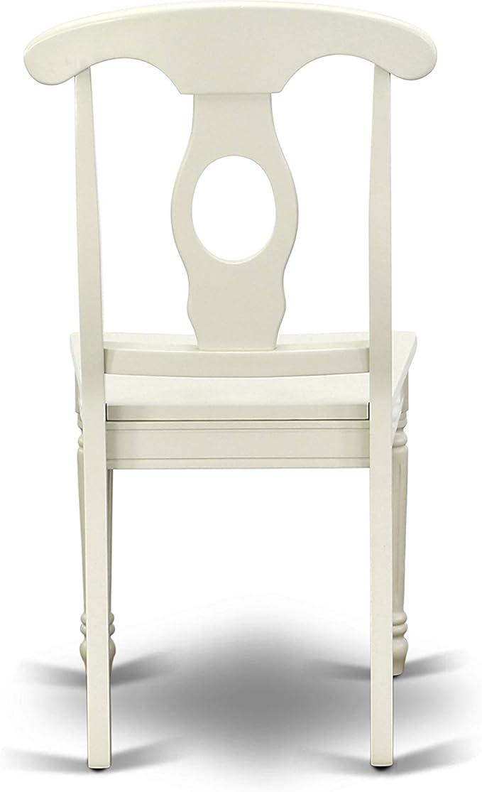 East West Furniture DOKE9-LWH-W 9 Piece Dining Set Includes a Rectangle Dining Table with Butterfly Leaf and 8 Kitchen Chairs, 42x78 Inch, Linen White