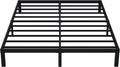 EMODA Queen Bed Frame No Box Spring Needed 10 Inch Heavy Duty Metal Platform BedFrame Queen Size with Steel Slats, Easy Assembly, Black