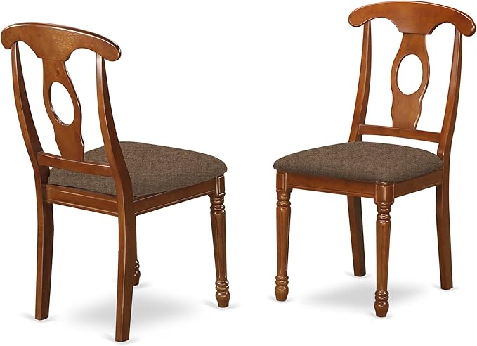East West Furniture NANA5-SBR-C 5 Piece Dining Room Furniture Set Includes a Rectangle Wooden Table with Butterfly Leaf and 4 Linen Fabric Kitchen Dining Chairs, 40x78 Inch, Saddle Brown