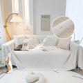 STACYPIK Waterproof Ivory White Sofa Covers Couch Cover for Pets, Anti-Cat Scratch Furniture Protector or 2 Cushion Couch, Washable Jacquard Recliner Loveseat Sofa Slipcover for Pets, Kids-71X102IN