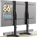 AX WABER Universal TV Stand,Table Top TV Stand Base Replacement for Most 37 to 86 Inch LCD LED TVs, 7 Height Adjustable Legs with Cable Management Hold up to 150lbs, Max VESA 800x600mm, Black AX10TB01