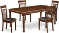 East West Furniture DOCA5-MAH-LC 5 Piece Dining Room Table Set Includes a Rectangle Wooden Table with Butterfly Leaf and 4 Faux Leather Kitchen Dining Chairs, 42x78 Inch, Mahogany